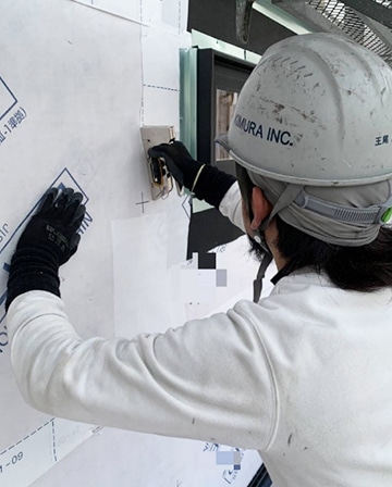 防水処理と下地施工